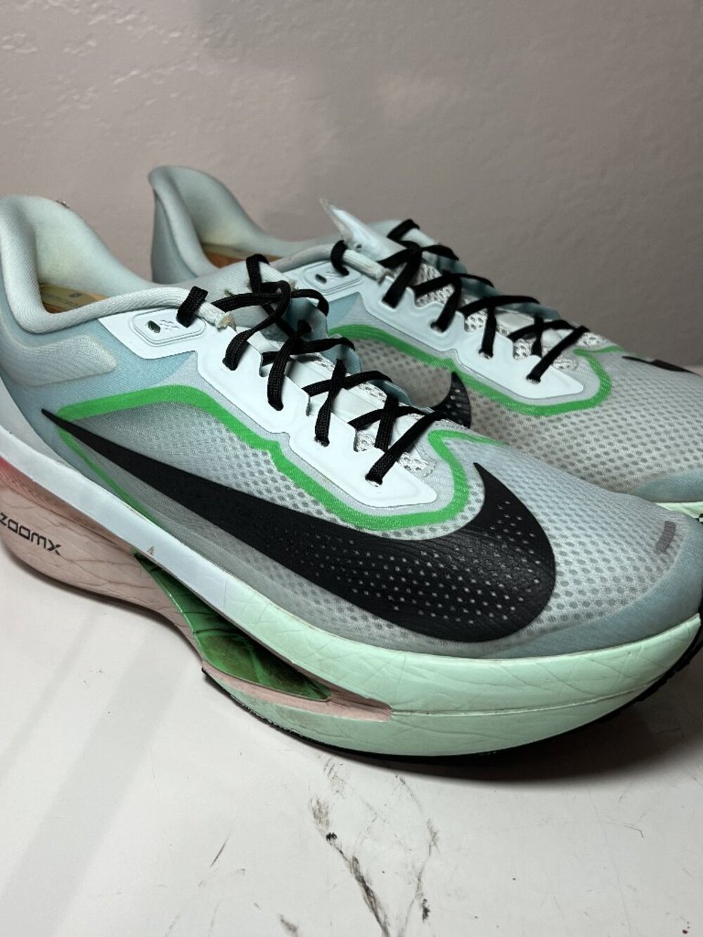 Nike Zoom Fly 6 Running Shoes Mens 12 Glacier Ice Hyper Pink ZoomX